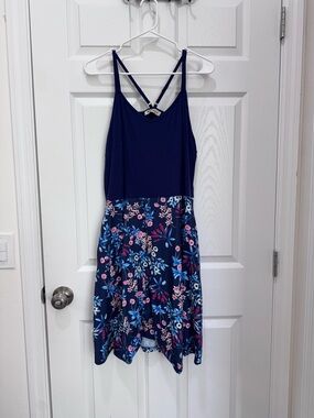 Navy Floral Strappy Mini Dress
